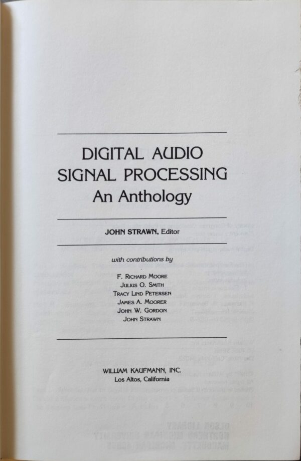 AA. VV. - Digital audio signal processing: an anthology