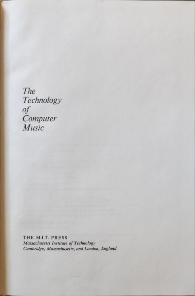 The Technology of Computer Music