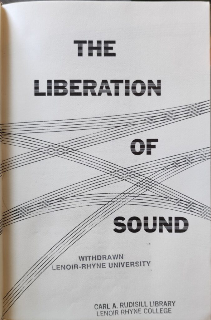 Herbert Russcol - The Liberation of Sound: An introduction to Electronic Music