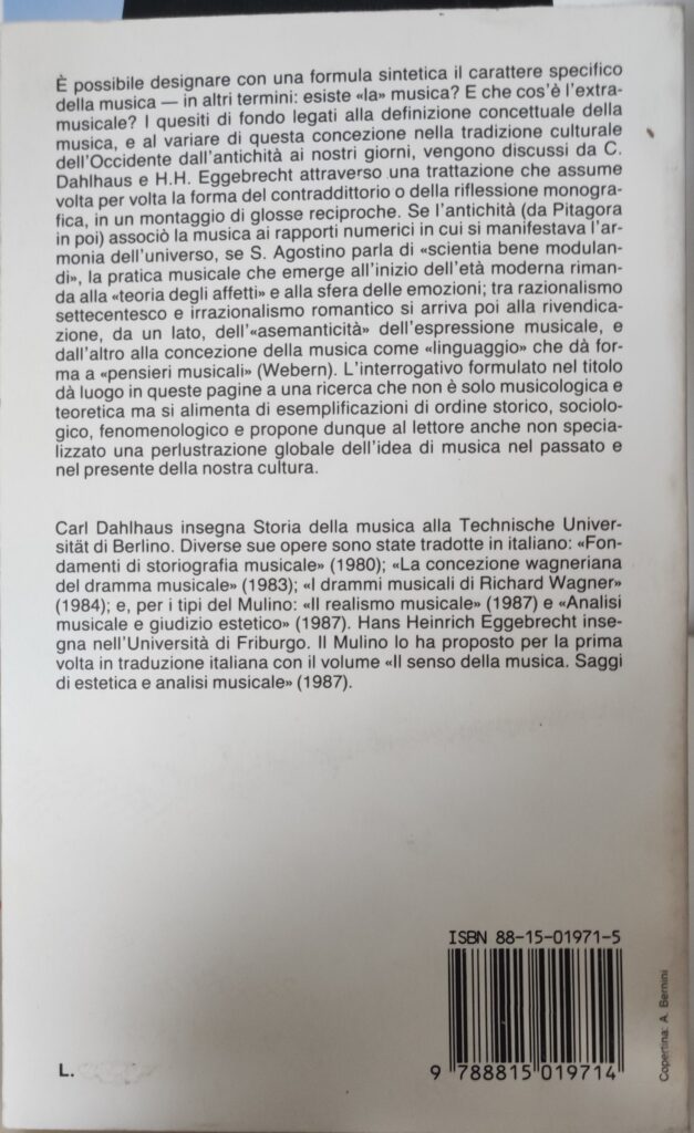Carl Dahlhaus, Hans Heinrich Eggebrecht - Che cos'? la musica?