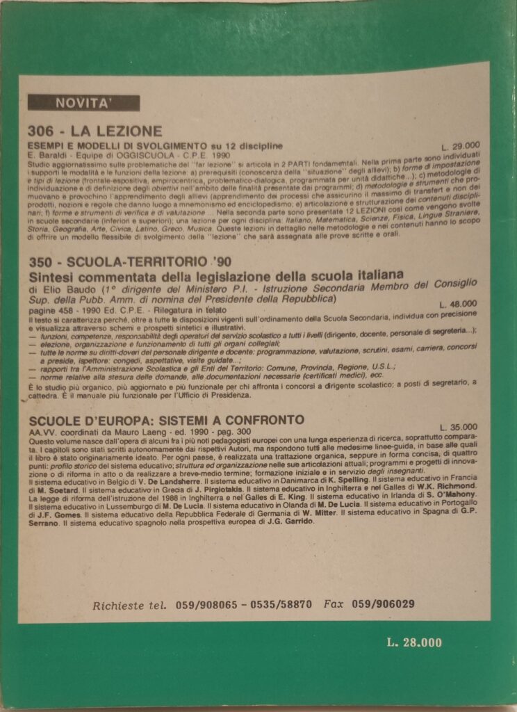 Insegnamento, apprendimento, curricolo, conduzione della classe