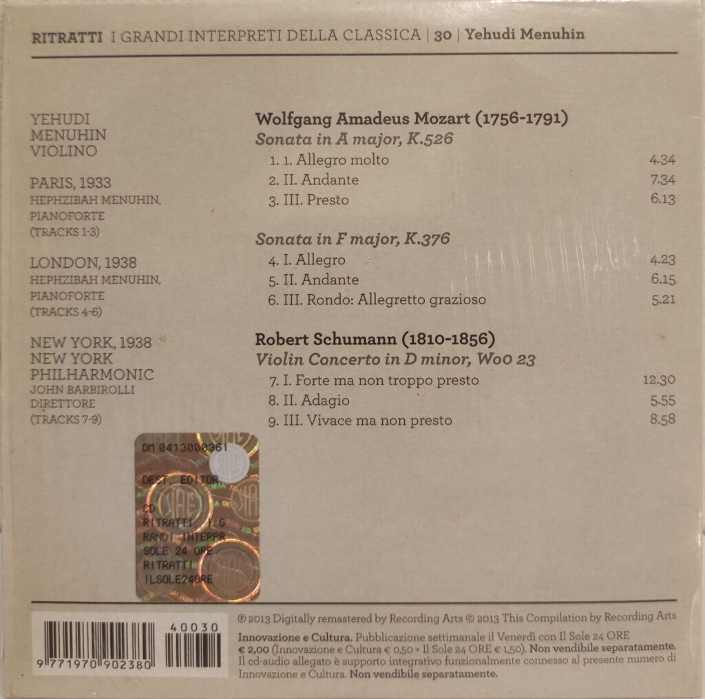 Yehudi Menuhin: Mozart, Schumann
